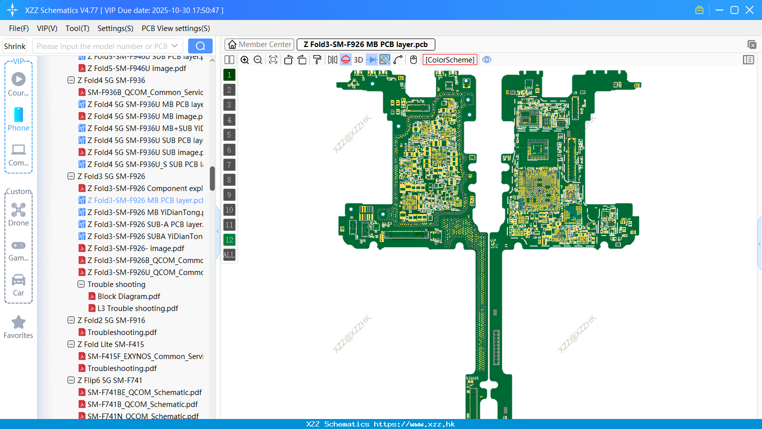 Samsung Z Fold3-SM-F926 MB PCB Layer